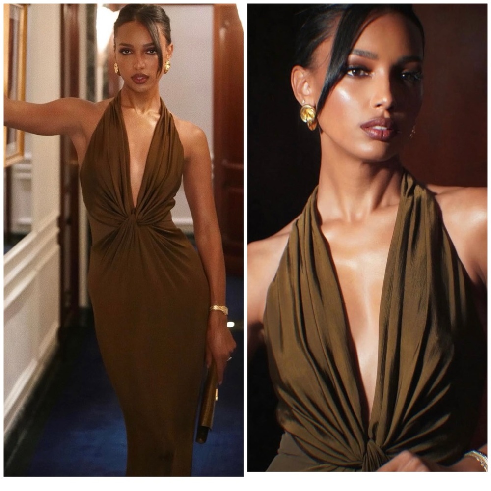 Tom Ford One Shoulder Olive Dress